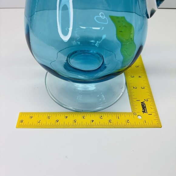 Vintage Blue Crystal Pitcher ~ Hand-Crafted ~ Poland - Picture 14 of 14
